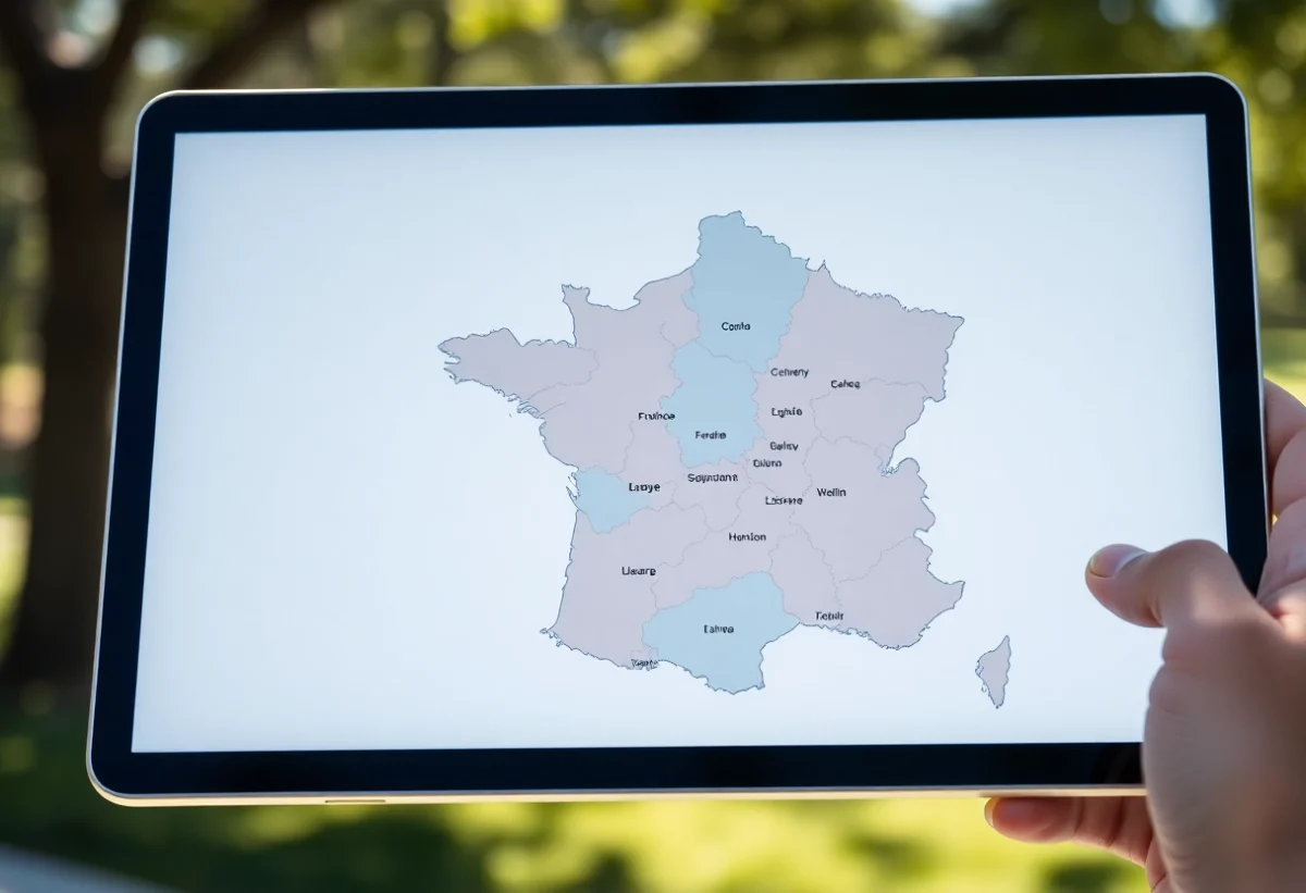 Parcourir les régions et départements grâce à une carte de France vierge interactive